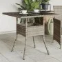 Garden table glass surface PE rattan gray 80x80x75 cm by , Garden tables - Ref: Foro24-365522, Price: 83,47 €, Discount: %