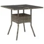 Garden table glass surface PE rattan gray 80x80x75 cm by , Garden tables - Ref: Foro24-365522, Price: 83,47 €, Discount: %
