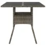 Garden table glass surface PE rattan gray 80x80x75 cm by , Garden tables - Ref: Foro24-365522, Price: 83,47 €, Discount: %