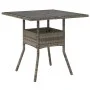 Garden table glass surface PE rattan gray 80x80x75 cm by , Garden tables - Ref: Foro24-365522, Price: 83,47 €, Discount: %