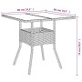 Garden table glass surface PE rattan gray 80x80x75 cm by , Garden tables - Ref: Foro24-365522, Price: 74,38 €, Discount: %
