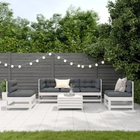 6-piece garden furniture set with solid white pine wood cushions by , Garden sets - Ref: Foro24-3250725, Price: 525,06 €, Dis...