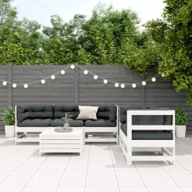 6-teiliges Gartenmöbel-Set mit Kissen aus massivem Weißkiefernholz von , Gartensets - Ref: Foro24-3250809, Preis: 522,83 €, R...