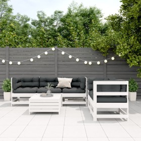 Set muebles jardín 6 pzas con cojines madera maciza pino blanco de , Conjuntos de jardín - Ref: Foro24-3250809, Precio: 544,6...