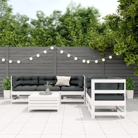 6-piece garden furniture set with solid white pine wood cushions by , Garden sets - Ref: Foro24-3250809, Price: 522,83 €, Dis...