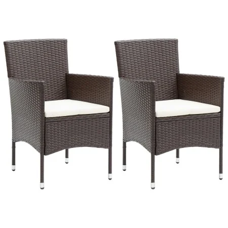Sillas de comedor de jardín 2 unidades ratán sintético marrón de , Sillas de jardín - Ref: Foro24-318496, Precio: 147,98 €, D...