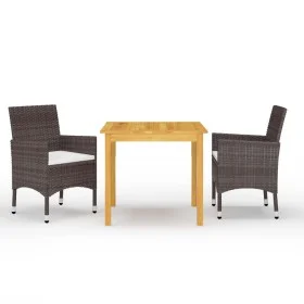3-piece garden dining set with brown cushions by , Garden sets - Ref: Foro24-3095861, Price: 254,86 €, Discount: %