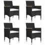 Juego de comedor de jardín 5 piezas con cojines negro de , Conjuntos de jardín - Ref: Foro24-3095863, Precio: 349,46 €, Descu...