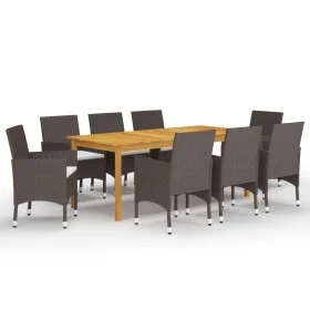 9-piece garden dining set and brown cushions by , Garden sets - Ref: Foro24-3095868, Price: 680,88 €, Discount: %