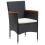 Juego de comedor de jardín 5 piezas con cojines negro de , Conjuntos de jardín - Ref: Foro24-3095889, Precio: 383,01 €, Descu...
