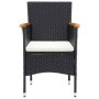 Juego de comedor de jardín 5 piezas con cojines negro de , Conjuntos de jardín - Ref: Foro24-3095889, Precio: 383,01 €, Descu...