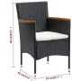 5-piece garden dining set with black cushions by , Garden sets - Ref: Foro24-3095889, Price: 382,17 €, Discount: %