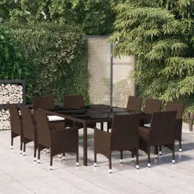 Garten-Essgruppe 11-teilig aus braunem synthetischem Rattan von , Gartensets - Ref: Foro24-3095932, Preis: 858,46 €, Rabatt: %