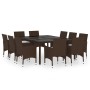 Garden dining set 11 pieces brown synthetic rattan by , Garden sets - Ref: Foro24-3095932, Price: 867,07 €, Discount: %