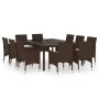 Garden dining set 11 pieces brown synthetic rattan by , Garden sets - Ref: Foro24-3095932, Price: 861,58 €, Discount: %