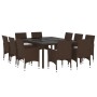 Juego de comedor de jardín 11 piezas ratán sintético marrón de , Conjuntos de jardín - Ref: Foro24-3095932, Precio: 867,07 €,...