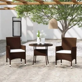 Garten-Bistro-Set 3-teilig PE-Rattan braun gehärtetes Glas von , Gartensets - Ref: Foro24-3095905, Preis: 242,77 €, Rabatt: %