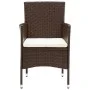 Garden bistro set 3 pieces PE rattan brown tempered glass by , Garden sets - Ref: Foro24-3095905, Price: 242,77 €, Discount: %