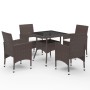 Garten-Essgruppe 5-teilig PE-Rattan braun gehärtetes Glas von , Gartensets - Ref: Foro24-3095913, Preis: 364,09 €, Rabatt: %