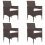 Garden dining set 5 pieces PE rattan brown tempered glass by , Garden sets - Ref: Foro24-3095913, Price: 358,79 €, Discount: %