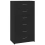 Sideboard mit 6 Schubladen aus schwarzem Sperrholz 50x34x96 cm von vidaXL, Sideboards - Ref: Foro24-800667, Preis: 103,64 €, ...