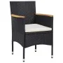Garten-Essgruppe 5-teilig PE-Rattan schwarz gehärtetes Glas von , Gartensets - Ref: Foro24-3095911, Preis: 358,41 €, Rabatt: %