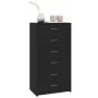 Sideboard with 6 drawers black plywood 50x34x96 cm by vidaXL, Sideboards - Ref: Foro24-800667, Price: 103,64 €, Discount: %
