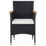 Garten-Essgruppe 5-teilig PE-Rattan schwarz gehärtetes Glas von , Gartensets - Ref: Foro24-3095911, Preis: 358,41 €, Rabatt: %