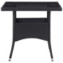 Garten-Essgruppe 5-teilig PE-Rattan schwarz gehärtetes Glas von , Gartensets - Ref: Foro24-3095911, Preis: 341,63 €, Rabatt: %