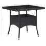Garten-Essgruppe 5-teilig PE-Rattan schwarz gehärtetes Glas von , Gartensets - Ref: Foro24-3095911, Preis: 358,41 €, Rabatt: %