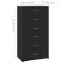 Sideboard mit 6 Schubladen aus schwarzem Sperrholz 50x34x96 cm von vidaXL, Sideboards - Ref: Foro24-800667, Preis: 103,64 €, ...