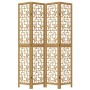 4-panel partition screen solid paulownia wood brown by , Room dividers - Ref: Foro24-358868, Price: 110,92 €, Discount: %