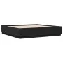 Bed frame with LED lights black engineered wood 200x200cm by , Beds and slatted bases - Ref: Foro24-3209584, Price: 190,79 €,...