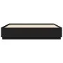 Bed frame with LED lights black engineered wood 200x200cm by , Beds and slatted bases - Ref: Foro24-3209584, Price: 190,79 €,...