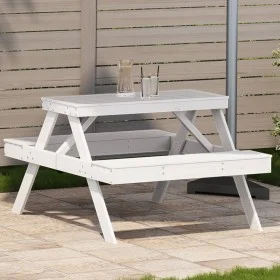 Picknicktisch aus massivem weißem Kiefernholz, 105 x 134 x 75 cm von , Gartentische - Ref: Foro24-832568, Preis: 117,24 €, Ra...