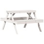 Picknicktisch aus massivem weißem Kiefernholz, 105 x 134 x 75 cm von , Gartentische - Ref: Foro24-832568, Preis: 131,66 €, Ra...