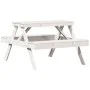 Solid white pine wood picnic table 105x134x75 cm by , Garden tables - Ref: Foro24-832568, Price: 130,20 €, Discount: %