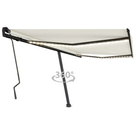 Manuell ausfahrbare Markise mit cremefarbener LED 400x300 cm von , Markisen - Ref: Foro24-3069742, Preis: 441,24 €, Rabatt: %