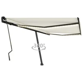 Manuell ausfahrbare Markise mit cremefarbener LED 400x300 cm von , Markisen - Ref: Foro24-3069742, Preis: 457,03 €, Rabatt: %