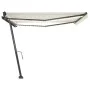 Manual retractable awning with cream LED 400x300 cm by , Awnings - Ref: Foro24-3069742, Price: 457,03 €, Discount: %