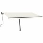Toldo manual retráctil con LED crema 400x300 cm de , Toldos - Ref: Foro24-3069742, Precio: 441,35 €, Descuento: %