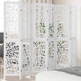 White Paulownia solid wood 6-panel dividing screen by , Room dividers - Ref: Foro24-358746, Price: 167,43 €, Discount: %