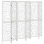 Biombo separador de 6 paneles madera maciza Paulownia blanco de , Divisores de ambientes - Ref: Foro24-358746, Precio: 191,08...