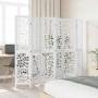 Biombo separador de 6 paneles madera maciza Paulownia blanco de , Divisores de ambientes - Ref: Foro24-358746, Precio: 191,08...