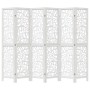Biombo separador de 6 paneles madera maciza Paulownia blanco de , Divisores de ambientes - Ref: Foro24-358746, Precio: 191,08...