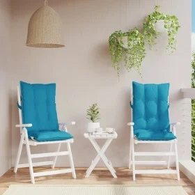 High Back Chair Cushions 2 Pcs Light Blue Oxford Fabric by , Cushions for chairs and sofas - Ref: Foro24-377614, Price: 44,70...
