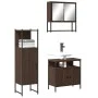 3-teiliges Badezimmermöbel-Set aus braunem Eichensperrholz von , Badezimmermöbel - Ref: Foro24-3214699, Preis: 161,23 €, Raba...