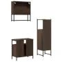 3-teiliges Badezimmermöbel-Set aus braunem Eichensperrholz von , Badezimmermöbel - Ref: Foro24-3214699, Preis: 161,23 €, Raba...