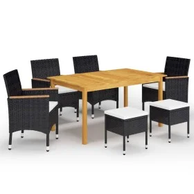 Juego de comedor de jardín de 7 piezas negro by , Garden sets - Ref: Foro24-3067781, Price: 473,47 €, Discount: %