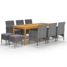 Juego de comedor de jardín de 11 piezas gris de , Conjuntos de jardín - Ref: Foro24-3067872, Precio: 610,20 €, Descuento: %